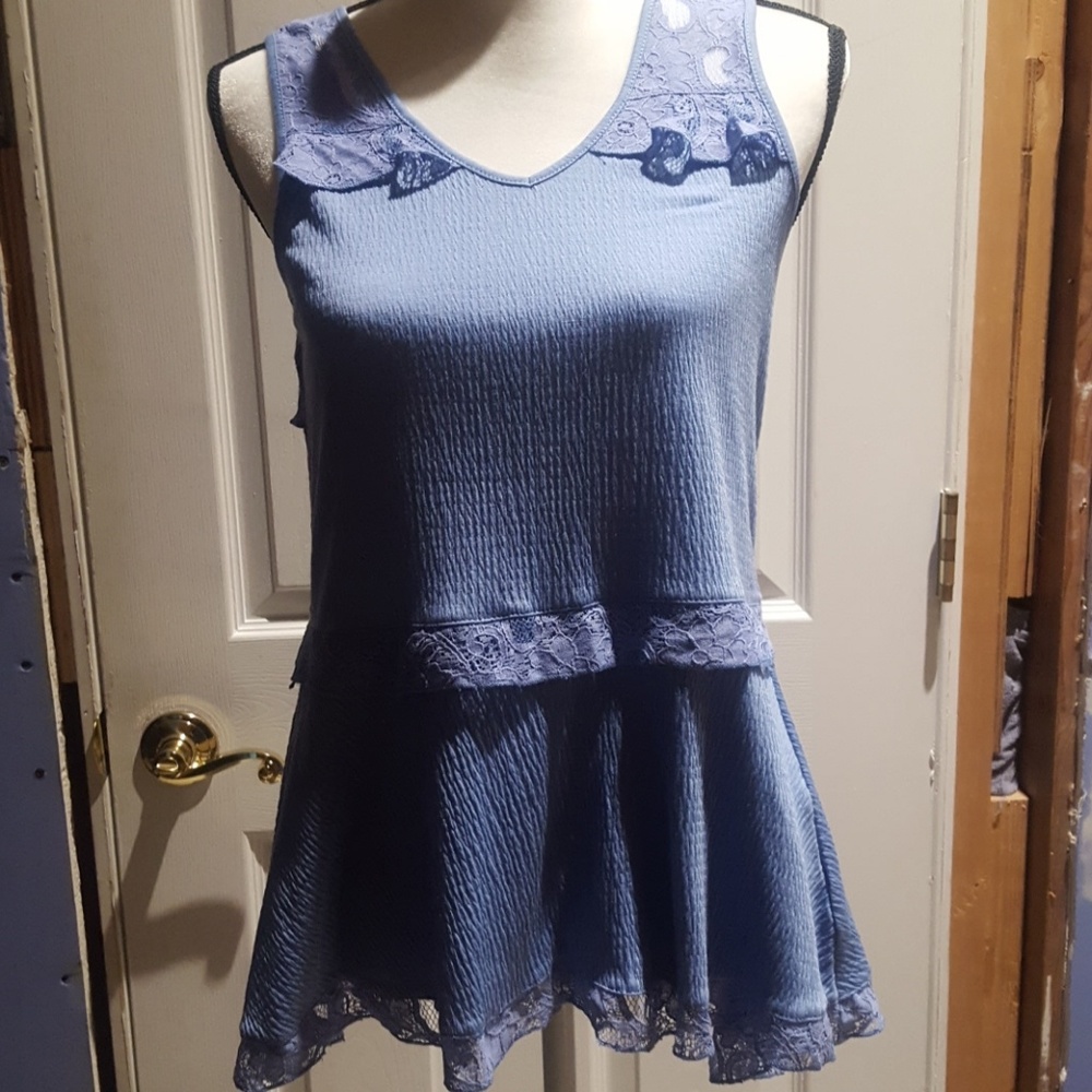 Lovely lace embellished empire waist tank top